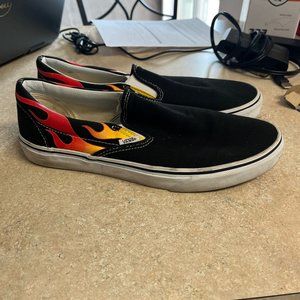 Flames Vans Slip-ons